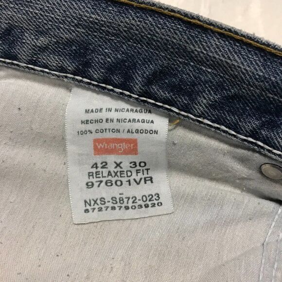 Wrangler relaxed fit‎ blue jeans 42X30 - Picture 3 of 5